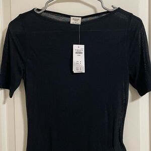 Abercrombie & Fitch Black Crewneck Short Sleeve Top